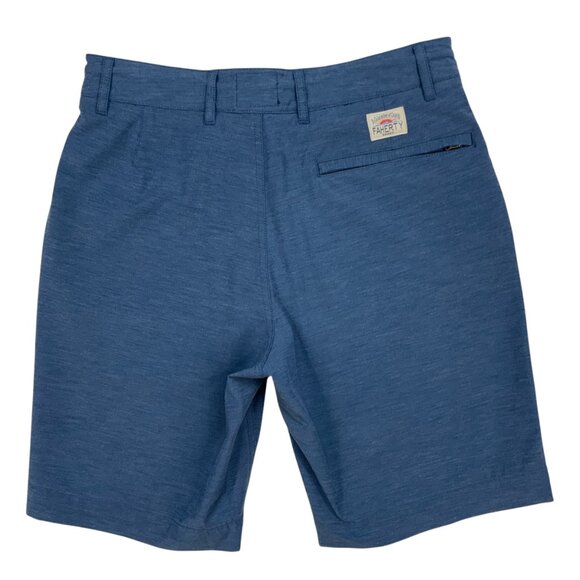 Faherty All Day Shorts 28 Blue Flat Front Classic Fit Zip Fly Logo Beach Summer - Picture 13 of 14